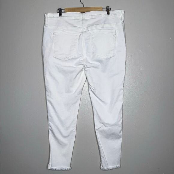 Madewell 10” High Rise Skinny Jeans White Plus 34 Button Fly Step Fray Hem - Picture 9 of 9